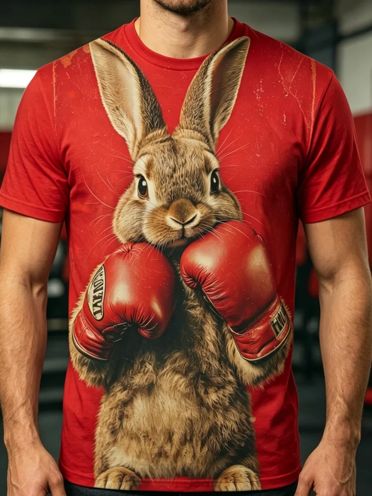 Camiseta Masculina com Estampa - 3D Printing Rabbit avaliação e preço